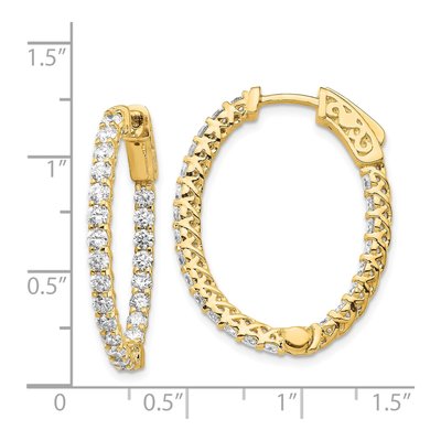 14K Yellow Gold 2.3 ct tw 30mm Diamond Inside-Out Hoop Earrings – view 4
