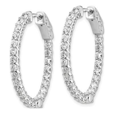 14K White Gold Oval Hoop Earring Mounting – view 2