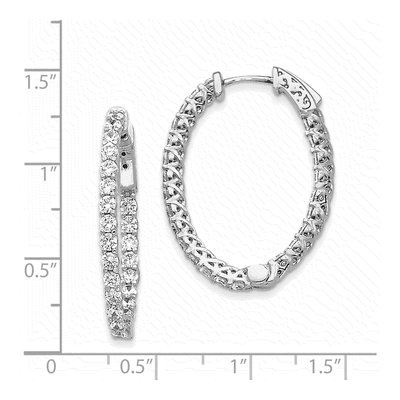 14K White Gold Oval Hoop Earring Mounting – view 4