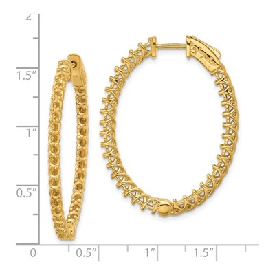 14K Yellow Gold Oval Inside-Out Hoop Earring Mounting – view 2