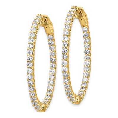 14K Yellow Gold 3.3 ct tw 42mm Diamond Inside-Out Hoop Earrings – view 3