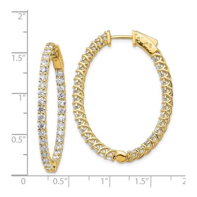 14K Yellow Gold 3.3 ct tw 42mm Diamond Inside-Out Hoop Earrings – view 5