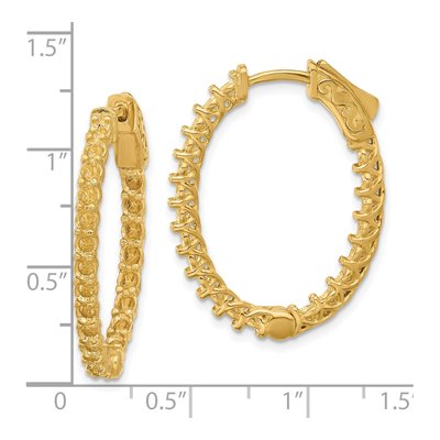 14K Yellow Gold Oval Inside-Out Hoop Earring Mounting – view 2