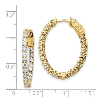 14K Yellow Gold 2.4 ct tw 30mm Diamond Inside-Out Hoop Earrings – view 2