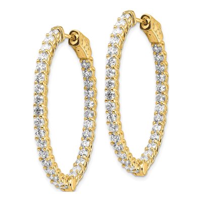 14K Yellow Gold 4.3 ct tw 40mm Diamond Inside-Out Hoop Earrings – view 2