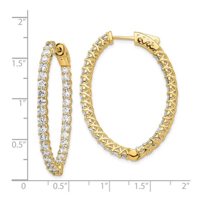 14K Yellow Gold 4.3 ct tw 40mm Diamond Inside-Out Hoop Earrings – view 4