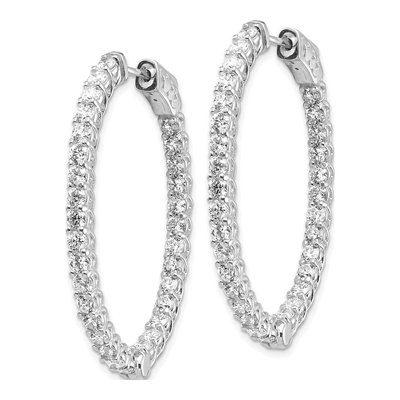 14K White Gold Diamond Inside-Out Hoop Earring Mounting – view 2