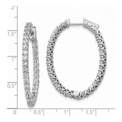 14K White Gold Diamond Inside-Out Hoop Earring Mounting – view 4