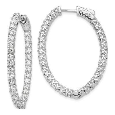 14K White Gold Diamond Inside-Out Hoop Earring Mounting