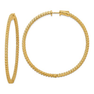 14K Yellow Gold Inside-Out Hoop Earring Mounting