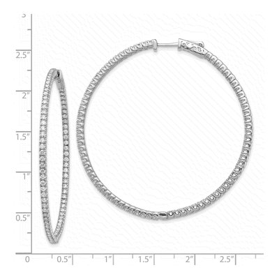 14K White Gold Inside-Out Hoop Earring Mounting – view 2