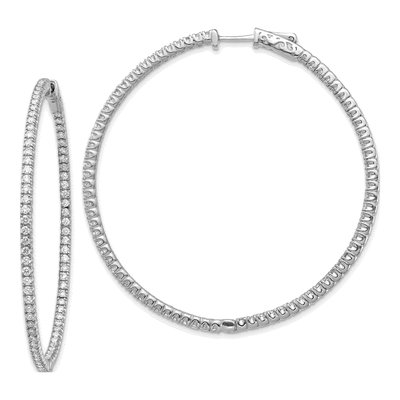 14K White Gold Inside-Out Hoop Earring Mounting