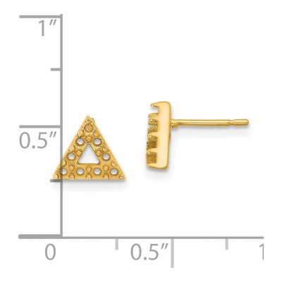 14K Yellow Gold Open Triangle Earring Mounting – view 2