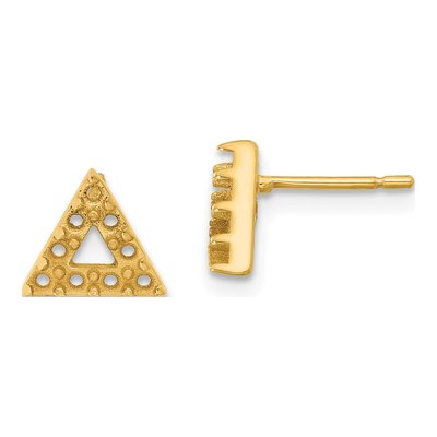 14K Yellow Gold Open Triangle Earring Mounting