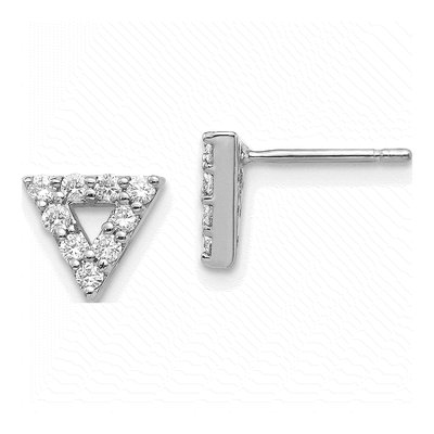 14K White Gold Triangle Earring Mounting