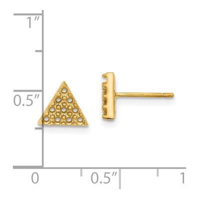 14K Yellow Gold Triangle Earring Mounting – view 2