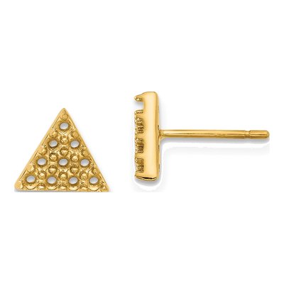 14K Yellow Gold Triangle Earring Mounting