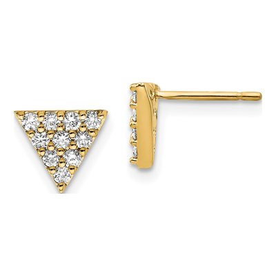 14K Yellow Gold 1/3 ct tw 1.6mm Round Diamond Cluster Stud Earrings