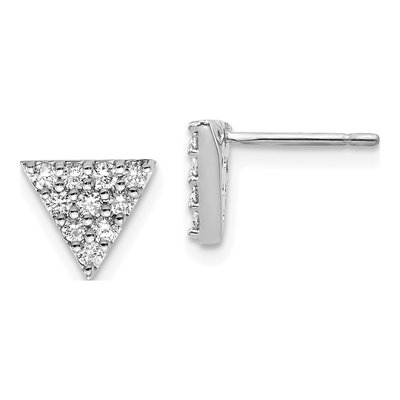 14K White Gold Triangle Earring Mounting