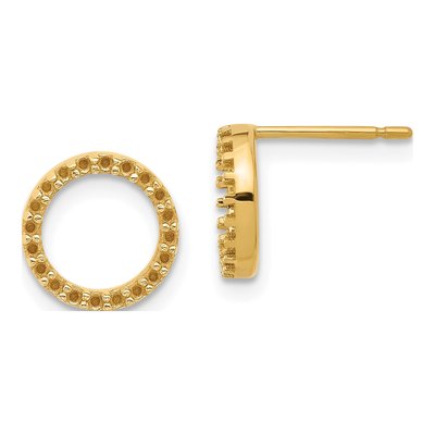 14K Yellow Gold Open Circle Earring Mounting