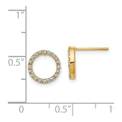 14K Yellow Gold 1/6 ct tw 1mm Round Diamond Open Circle Stud Earrings – view 2