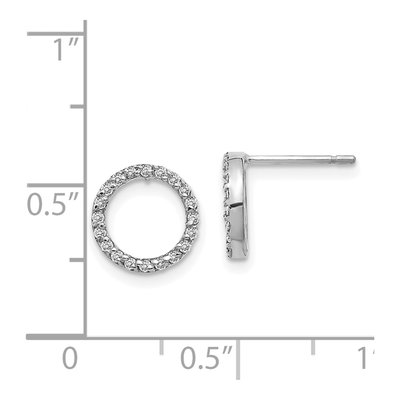 14K White Gold Diamond Open Circle Earring Mounting – view 2