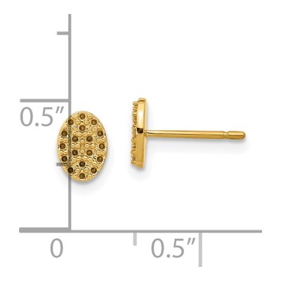 14K Yellow Gold Cluster Oval Earring Mounting – view 2