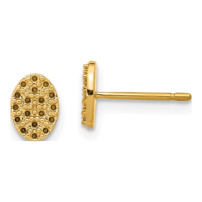 14K Yellow Gold Cluster Oval Earring Mounting