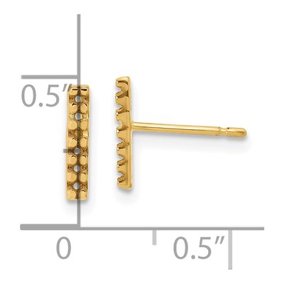 14K Yellow Gold Bar Earring Mounting – view 2
