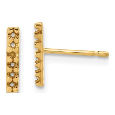 14K Yellow Gold Bar Earring Mounting