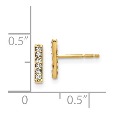 14K Yellow Gold 1/10 ct tw Diamond Bar Dangle Earrings – view 4