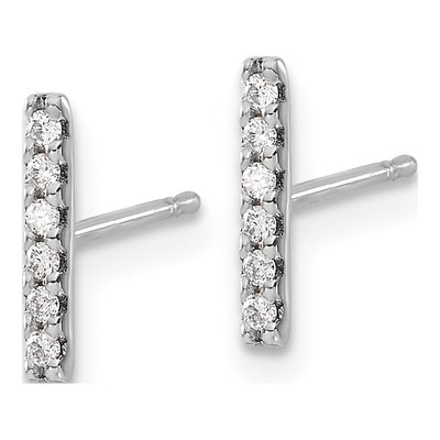 14K White Gold Diamond Bar Drop Earring Mounting – view 2