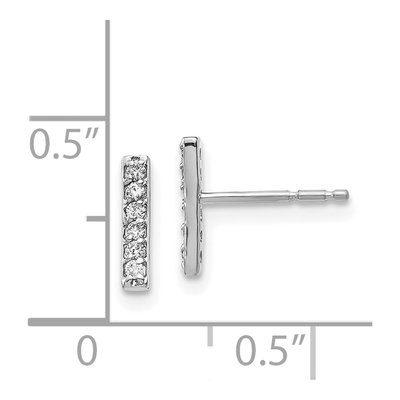 14K White Gold Diamond Bar Drop Earring Mounting – view 4