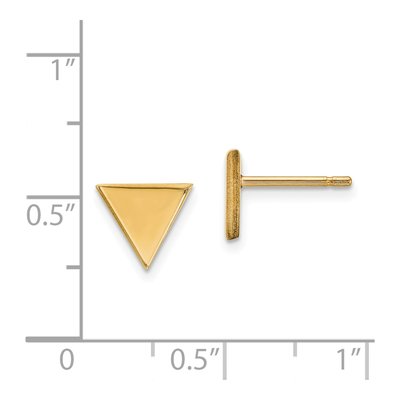 14K Yellow Gold Triangle Stud Earrings – view 5