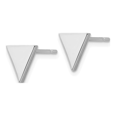 14K White Gold Triangle Stud Earrings – view 2