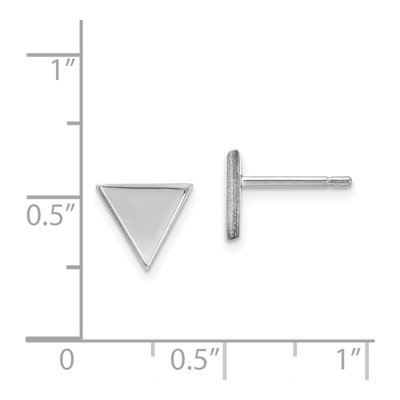 14K White Gold Triangle Stud Earrings – view 4