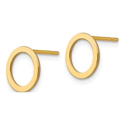 14K Yellow Gold Open Circle Stud Earrings – view 3