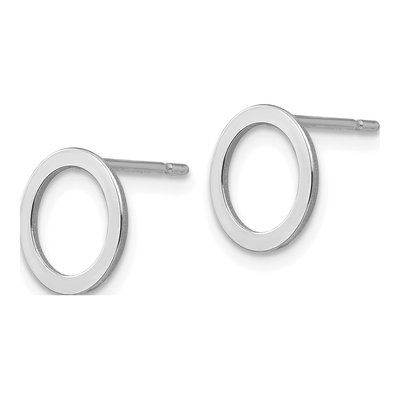 14K White Gold Open Circle Stud Earrings – view 3