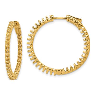 14K Yellow Gold Inside-Out Hoop Earring Mounting