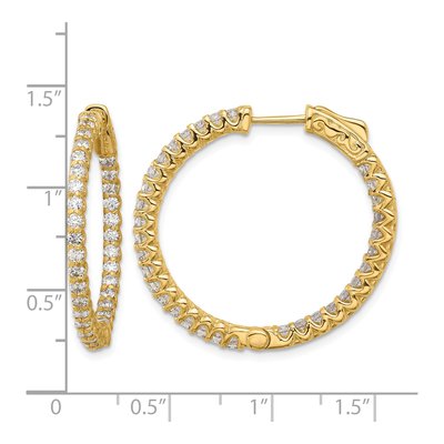 14K Yellow Gold 2.3 ct tw 29mm Diamond Inside-Out Hoop Earrings – view 5