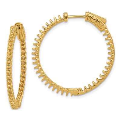 14K Yellow Gold Inside-Out Hoop Earring Mounting