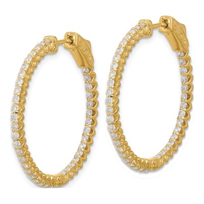 14K Yellow Gold 1.56 ct tw 29mm Diamond Inside-Out Hoop Earrings – view 2