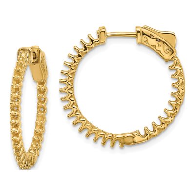 14K Yellow Gold Inside-Out Hoop Earring Mounting