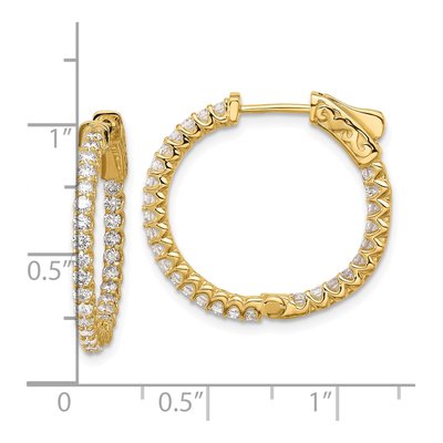 14K Yellow Gold 1.12 ct tw 22mm Diamond Inside-Out Hoop Earrings – view 4