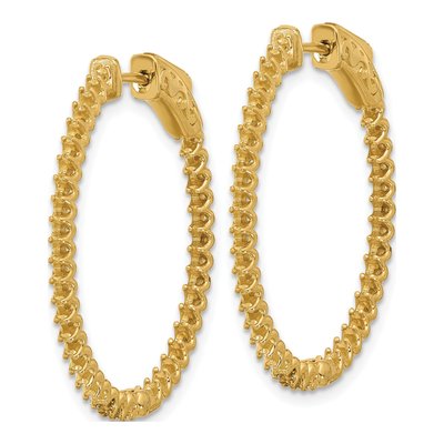 14K Yellow Gold 1.14 ct tw 30mm Diamond Hoop Earrings – view 2