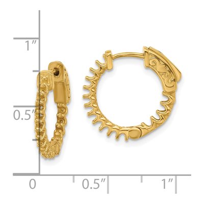 14K Yellow Gold Inside-Out Hoop Earring Mounting – view 2