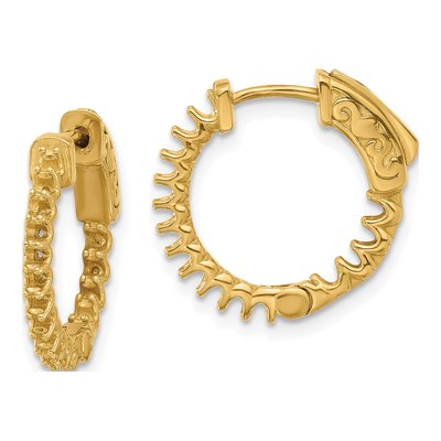 14K Yellow Gold Inside-Out Hoop Earring Mounting