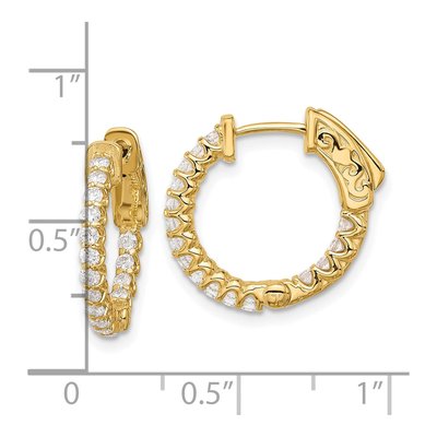 14K Yellow Gold 0.64 ct tw 17mm Diamond Inside-Out Hoop Earrings – view 4