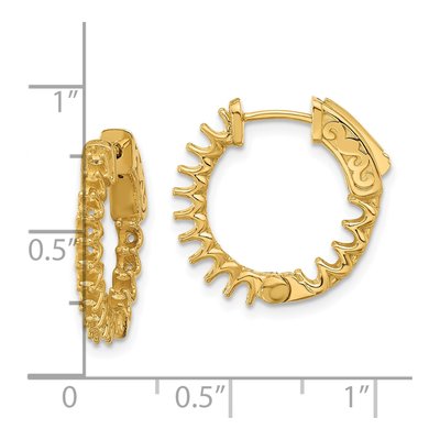 14K Yellow Gold Inside-Out Hoop Earring Mounting – view 2