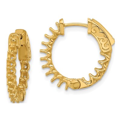 14K Yellow Gold Inside-Out Hoop Earring Mounting